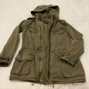Talula olive green military jacket from Aritzia